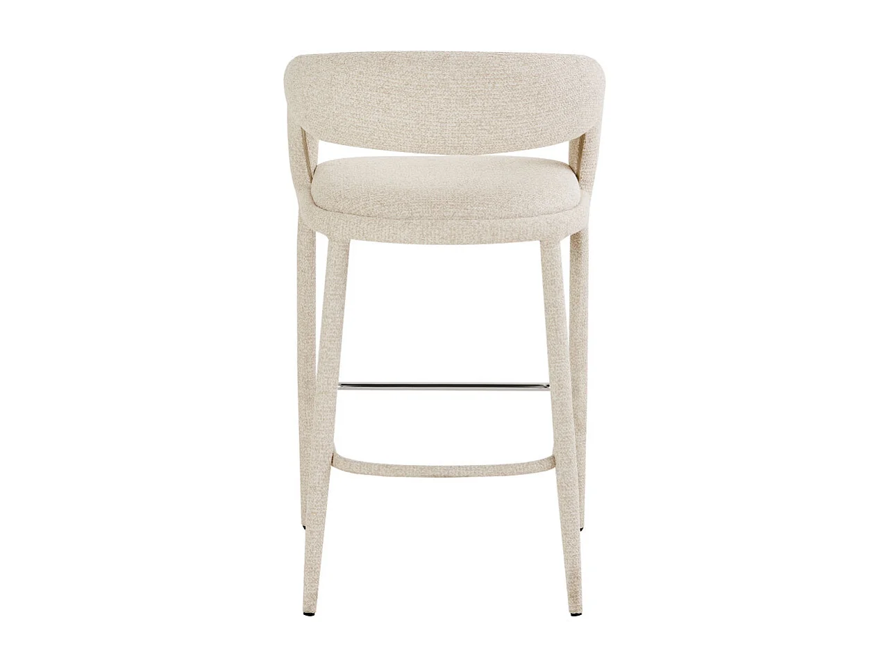 Romy - Lot de 2 chaises de bar en tissu H75cm - Beige chiné