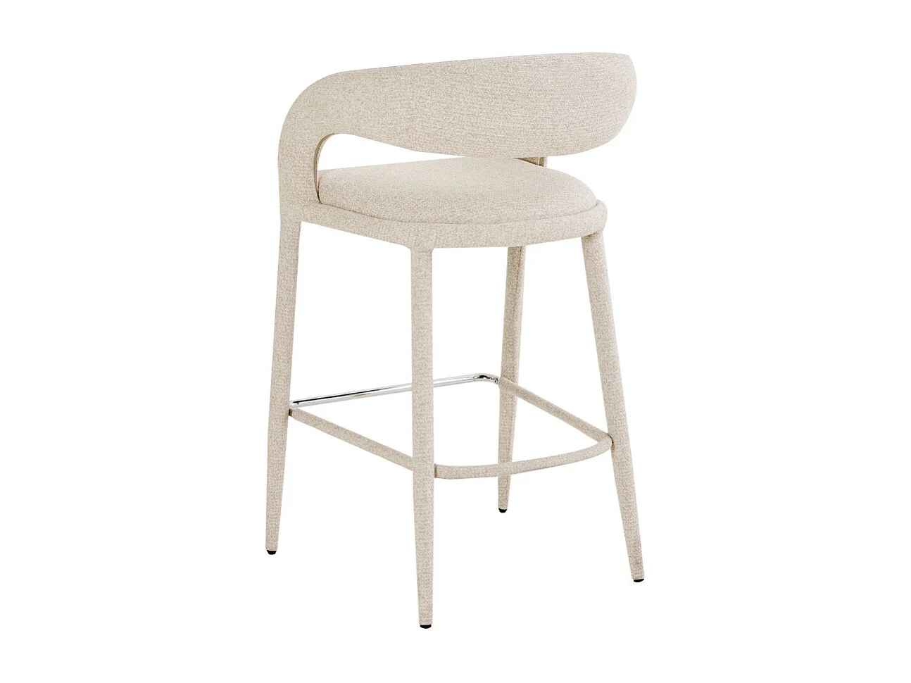 Romy - Lot de 2 chaises de bar en tissu H75cm - Beige chiné