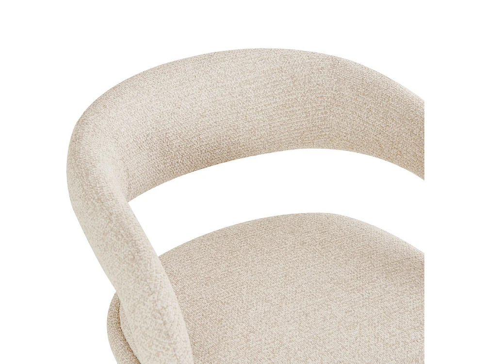 Romy - Lot de 2 chaises de bar en tissu H75cm - Beige chiné