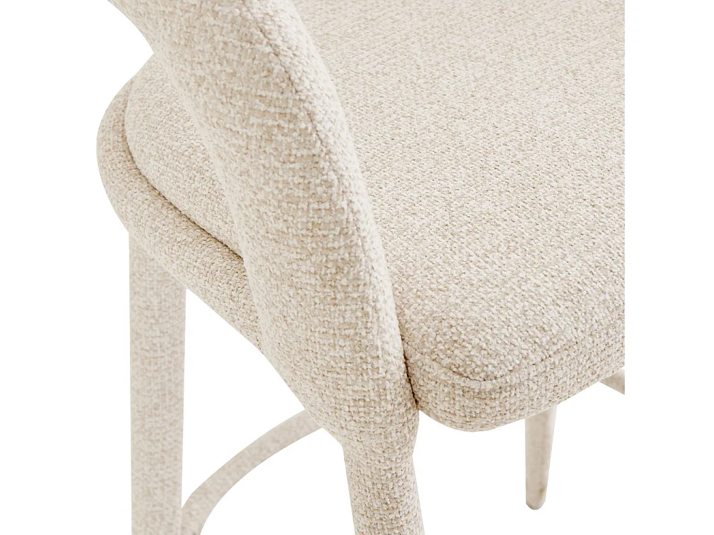 Romy - Lot de 2 chaises de bar en tissu H75cm - Beige chiné