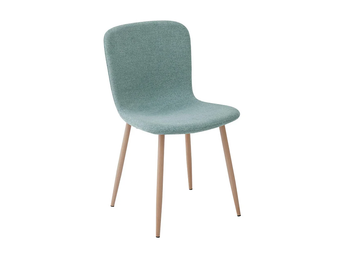Gaston - Lot de 2 chaises en tissu piètement effet bois - Vert