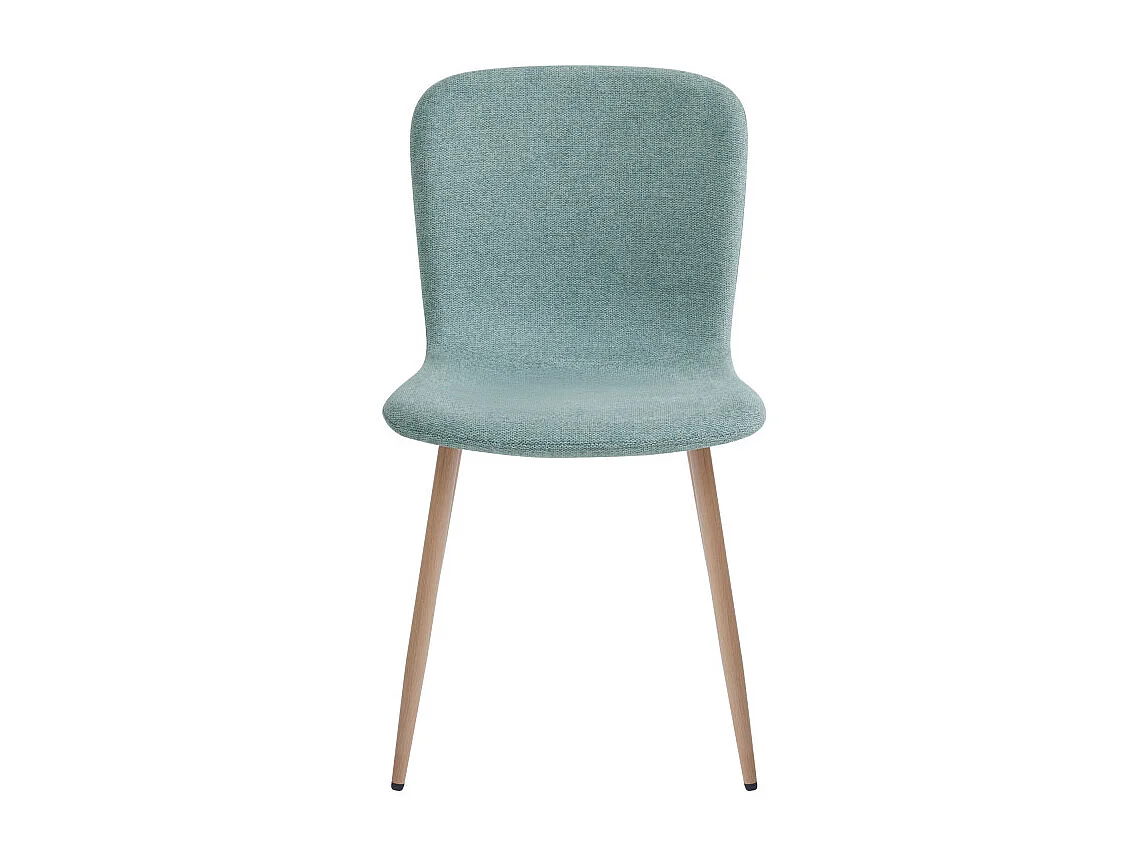 Gaston - Lot de 2 chaises en tissu piètement effet bois - Vert