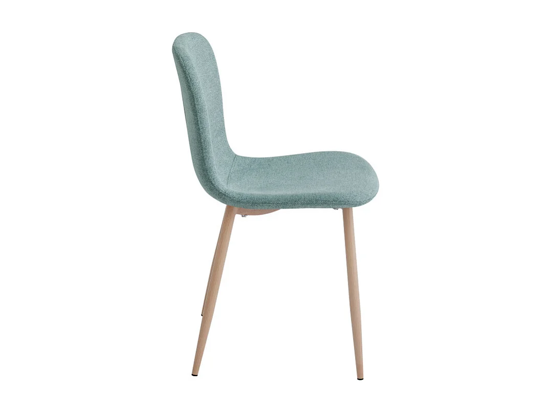Gaston - Lot de 2 chaises en tissu piètement effet bois - Vert