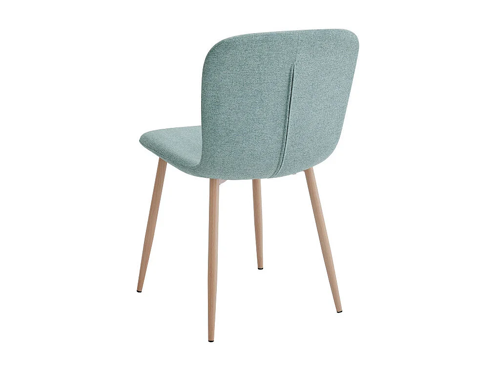 Gaston - Lot de 2 chaises en tissu piètement effet bois - Vert
