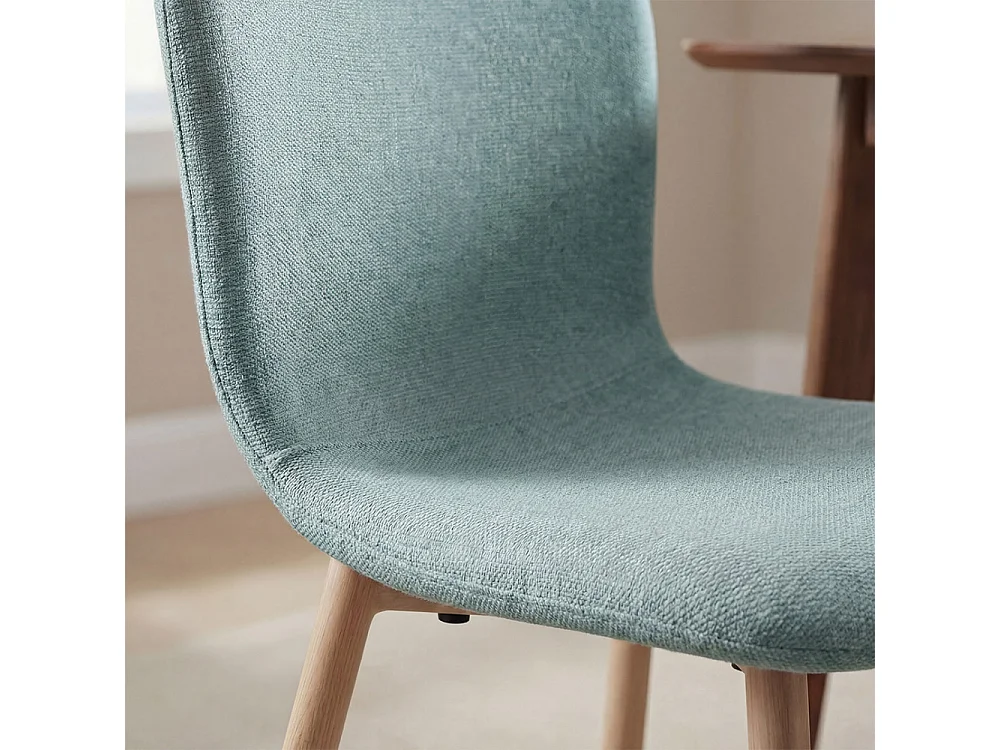 Gaston - Lot de 2 chaises en tissu piètement effet bois - Vert