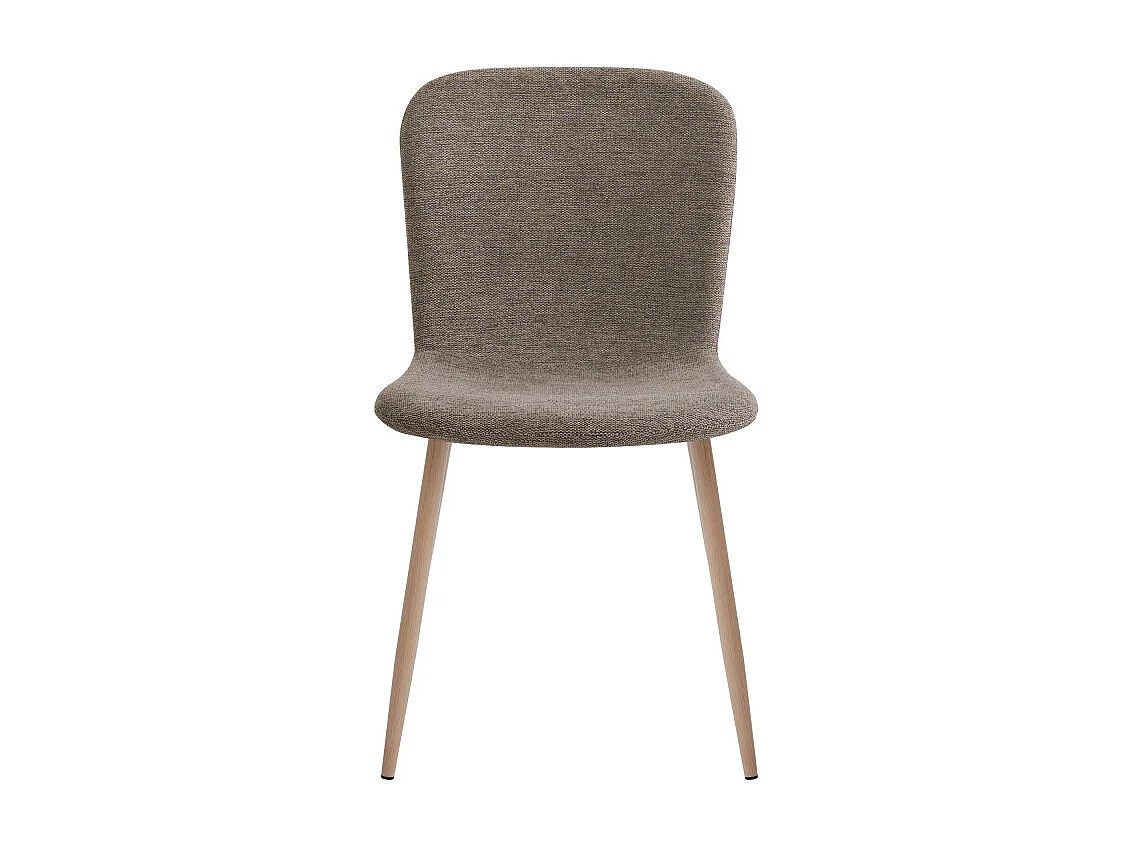 Gaston - Lot de 2 chaises en tissu piètement effet bois - Marron