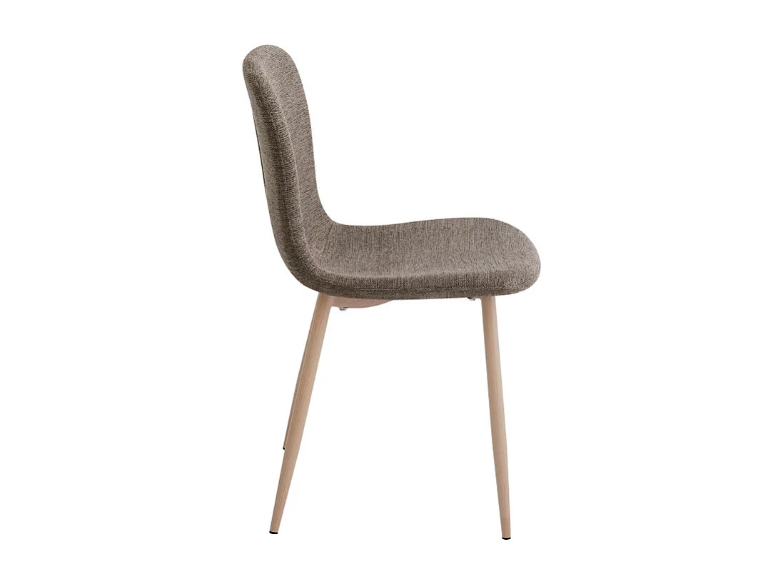 Gaston - Lot de 2 chaises en tissu piètement effet bois - Marron