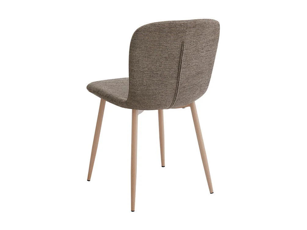 Gaston - Lot de 2 chaises en tissu piètement effet bois - Marron