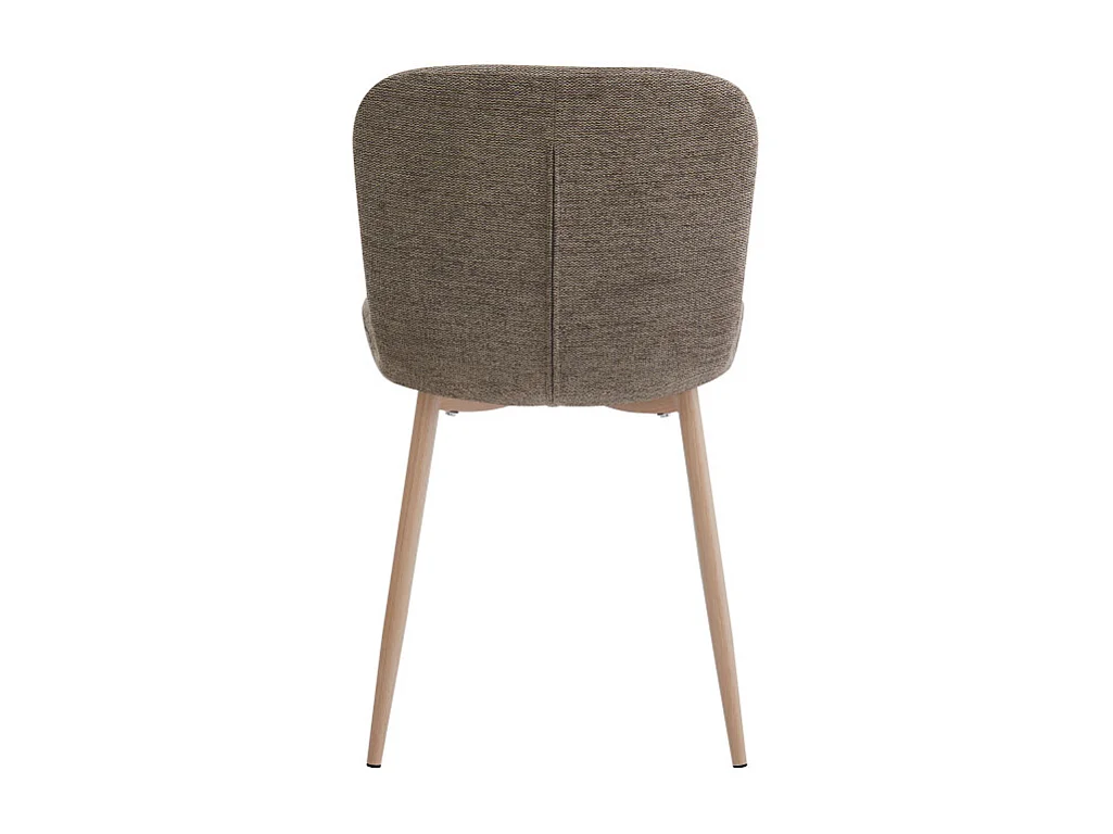 Gaston - Lot de 2 chaises en tissu piètement effet bois - Marron