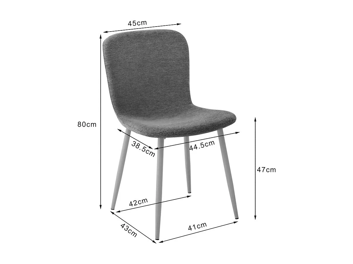 Gaston - Lot de 2 chaises en tissu piètement effet bois - Marron