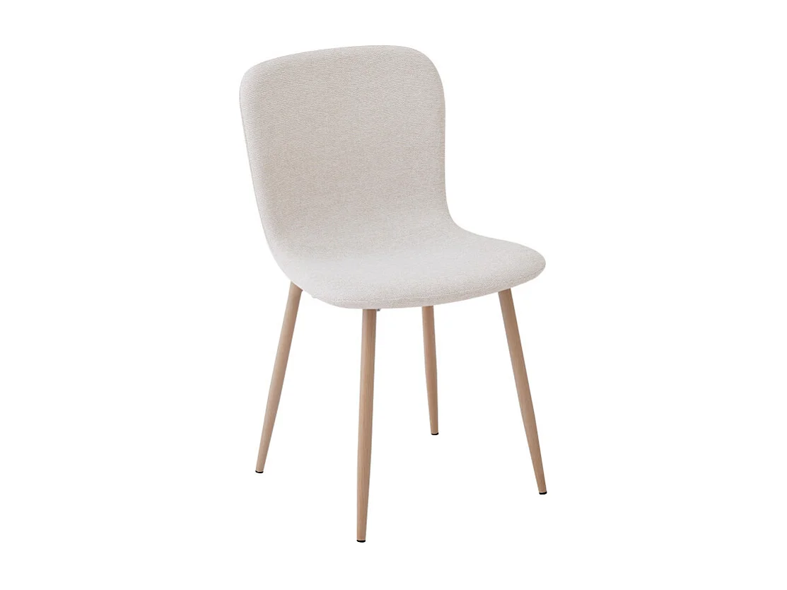 Gaston - Lot de 2 chaises en tissu piètement effet bois - Beige