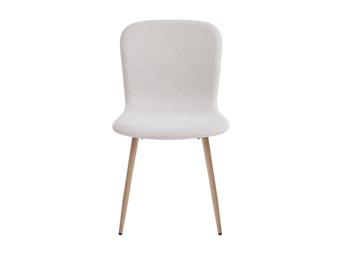 Gaston - Lot de 2 chaises en tissu piètement effet bois - Beige