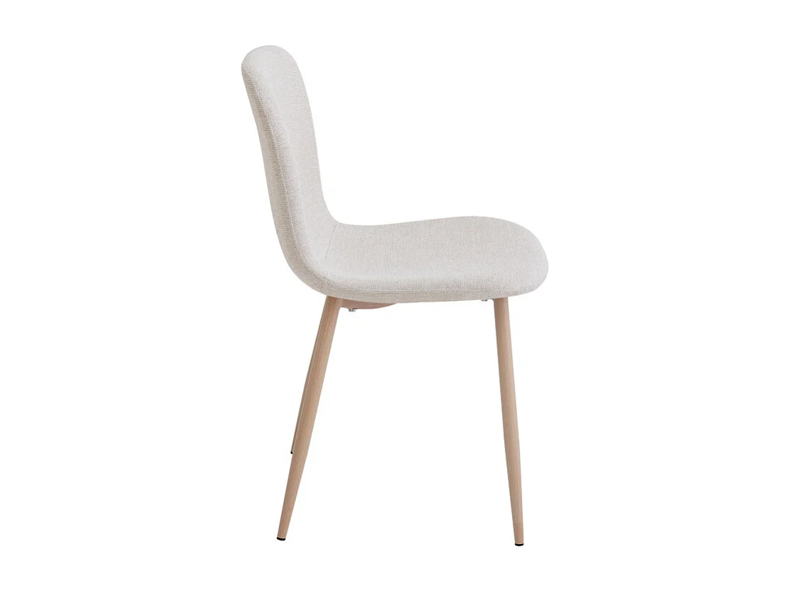 Gaston - Lot de 2 chaises en tissu piètement effet bois - Beige