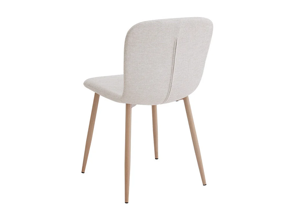 Gaston - Lot de 2 chaises en tissu piètement effet bois - Beige