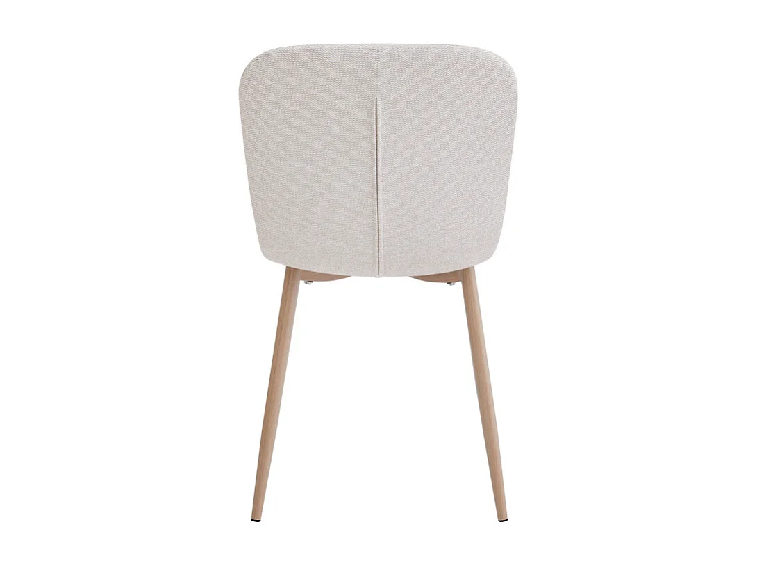 Gaston - Lot de 2 chaises en tissu piètement effet bois - Beige