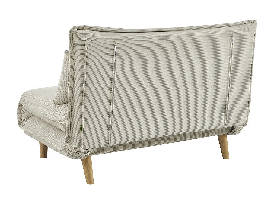 Nella - Canapé convertible 2 places en velours côtelé - Beige
