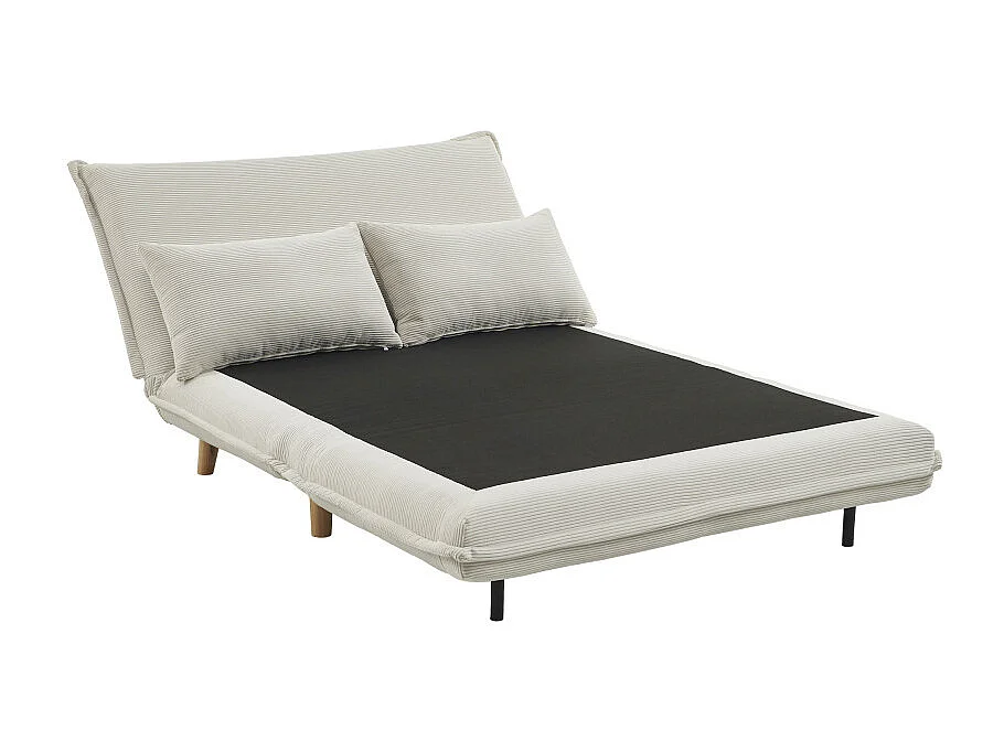 Nella - Canapé convertible 2 places en velours côtelé - Beige