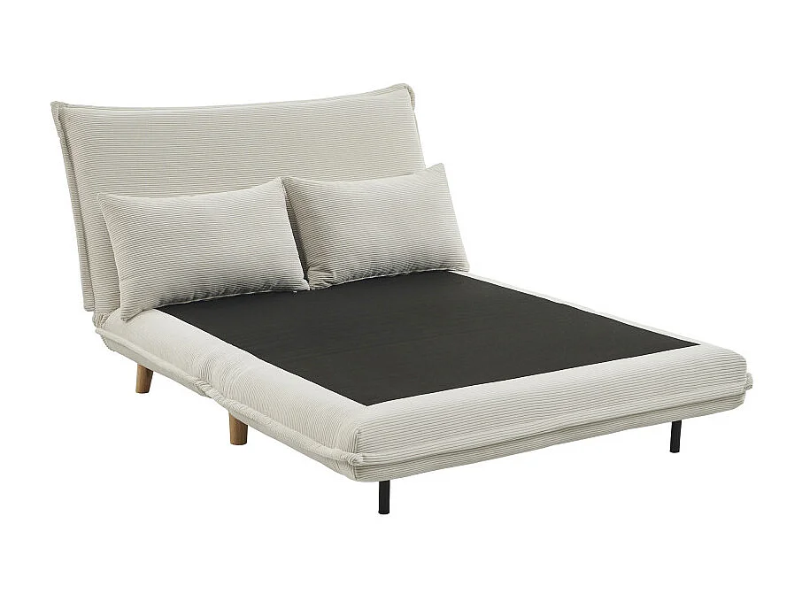 Nella - Canapé convertible 2 places en velours côtelé - Beige