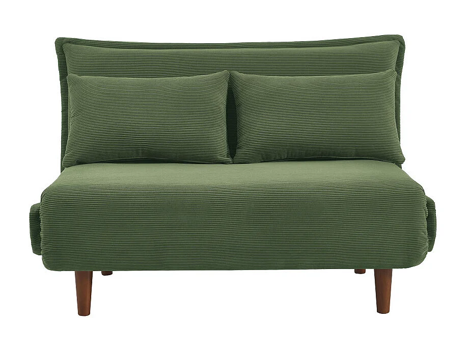Nella - Canapé convertible 2 places en velours côtelé - Vert