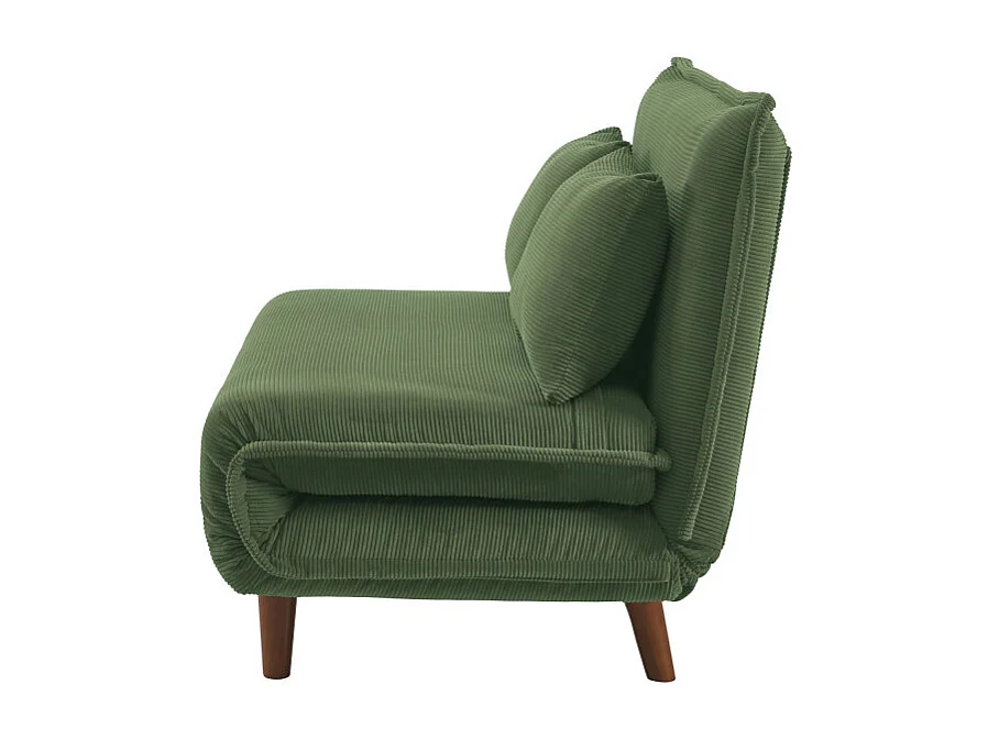 Nella - Canapé convertible 2 places en velours côtelé - Vert