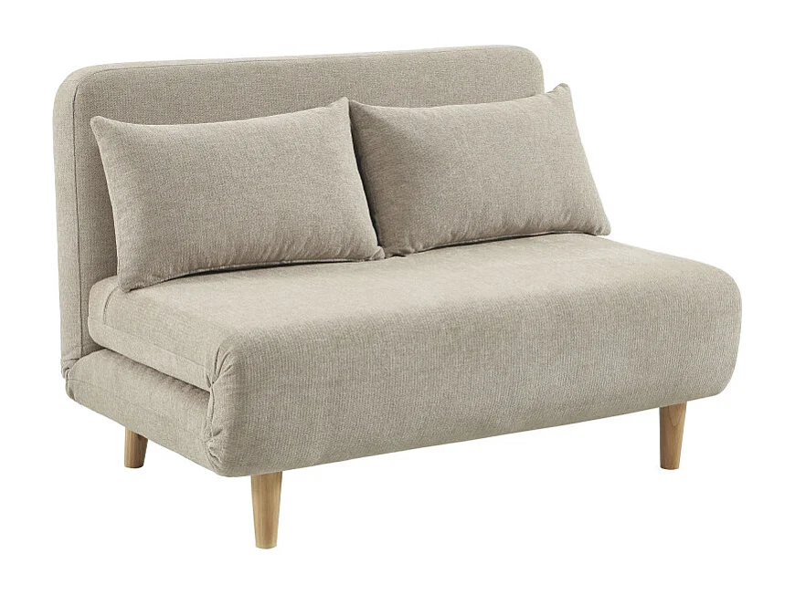 Nella - Canapé convertible 2 places en tissu - Beige