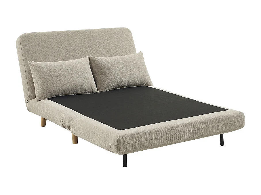 Nella - Canapé convertible 2 places en tissu - Beige