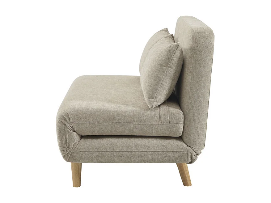 Nella - Canapé convertible 2 places en tissu - Beige