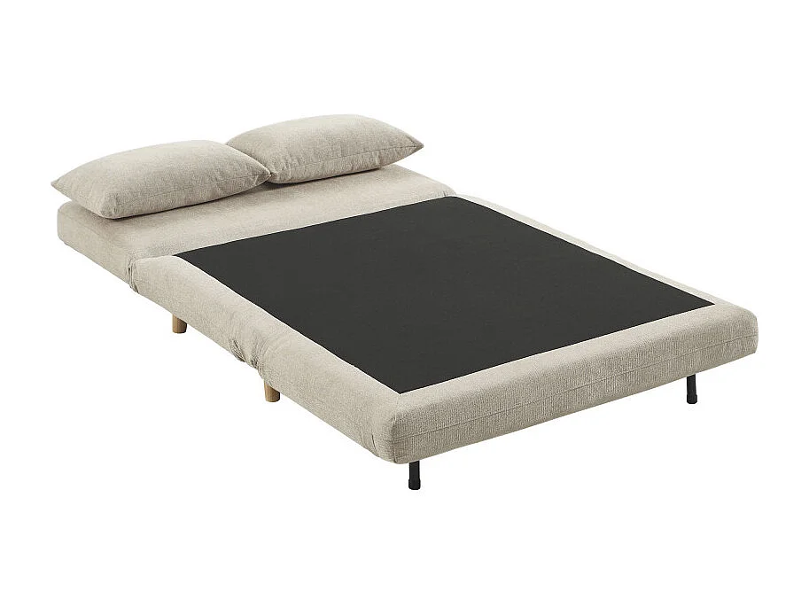 Nella - Canapé convertible 2 places en tissu - Beige