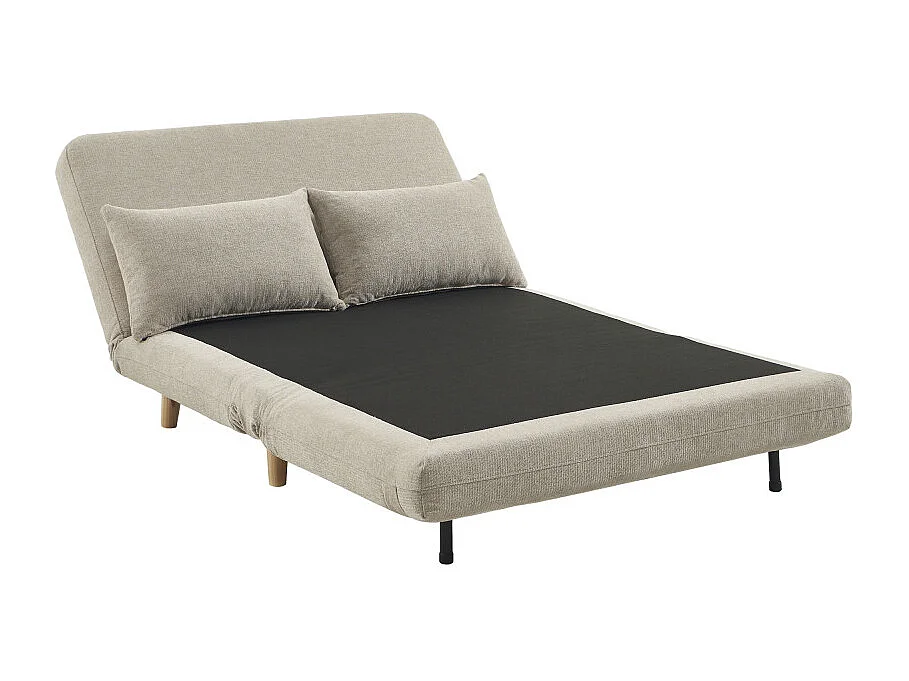 Nella - Canapé convertible 2 places en tissu - Beige