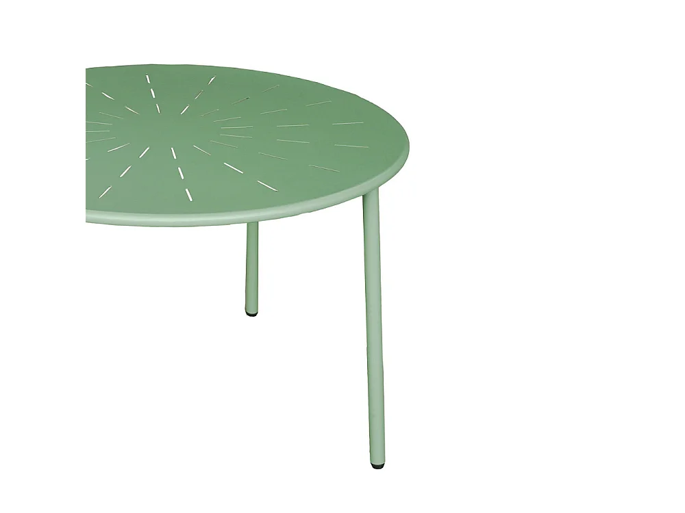 Zola - Table à manger de jardin 4 personnes ronde en métal  - Vert