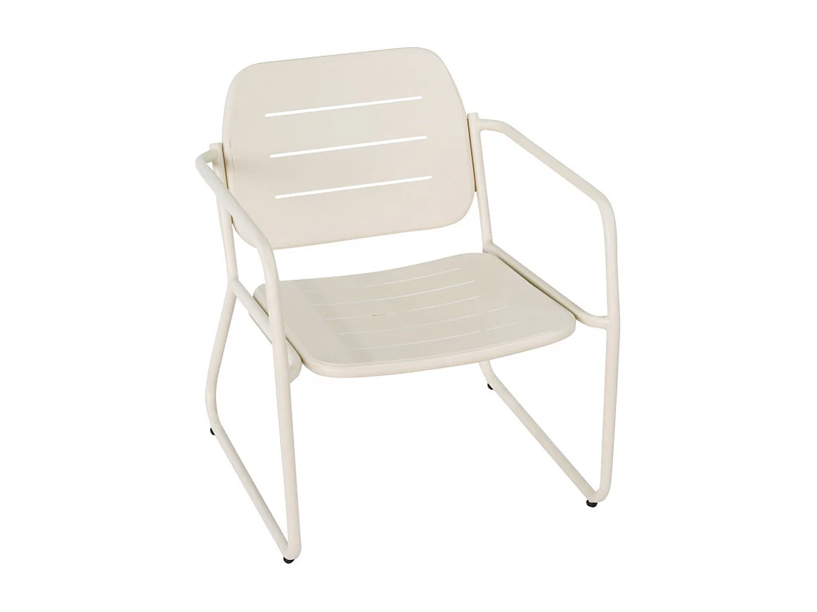 Zaro - Salon de jardin 4 places en métal - Beige