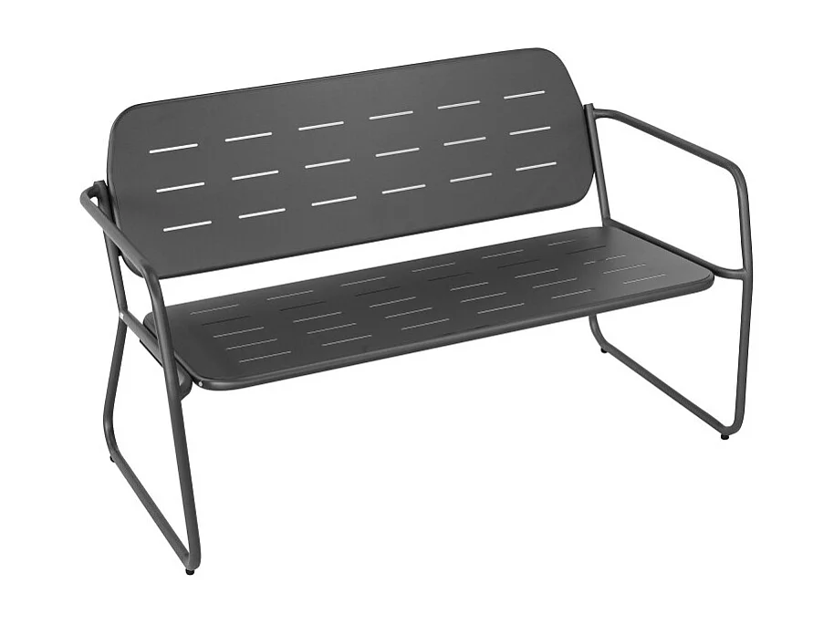 Zaro - Salon de jardin 4 places en métal - Gris foncé