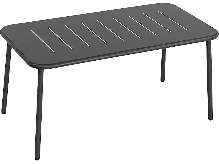 Zaro - Salon de jardin 4 places en métal - Gris foncé