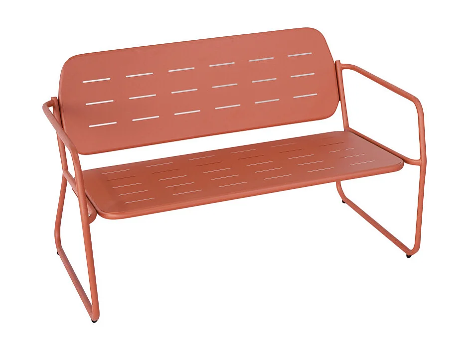 Zaro - Salon de jardin 4 places en métal - Terracotta