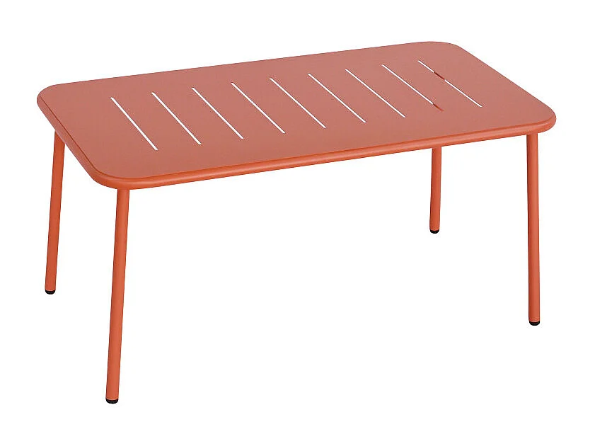 Zaro - Salon de jardin 4 places en métal - Terracotta