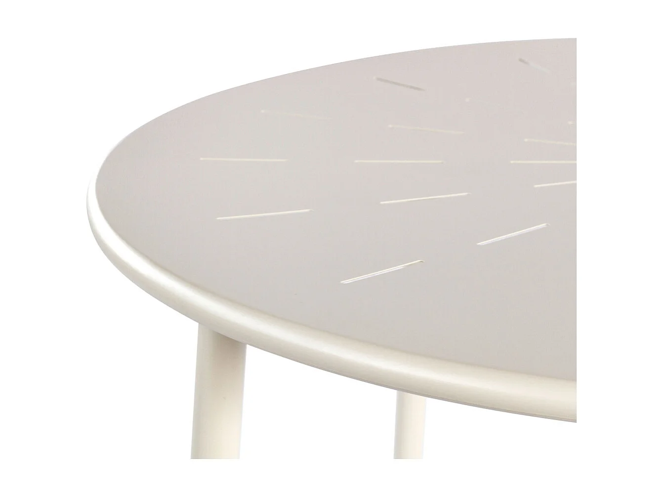 Zola - Table à manger de jardin 4 personnes ronde en métal  - Beige