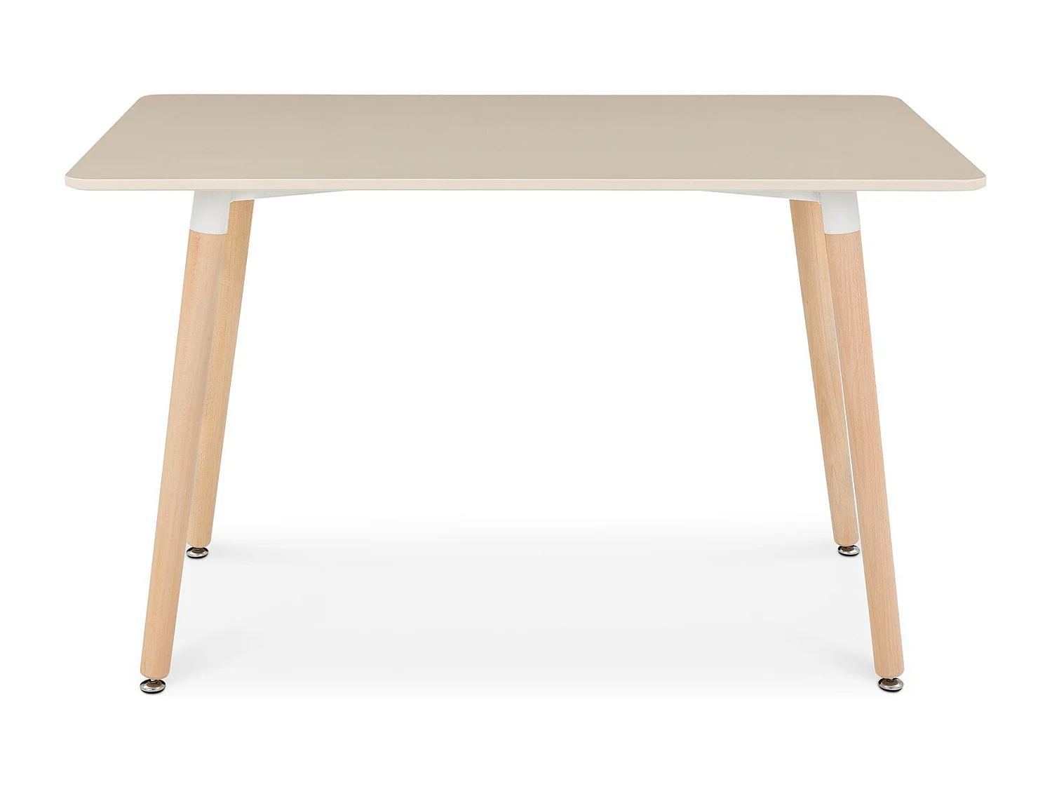 Table à Manger SHANNON, Rectangulaire, L 120 cm, 4 Personnes, Blanc Crème, Table Salle à Manger au Style Scandinave