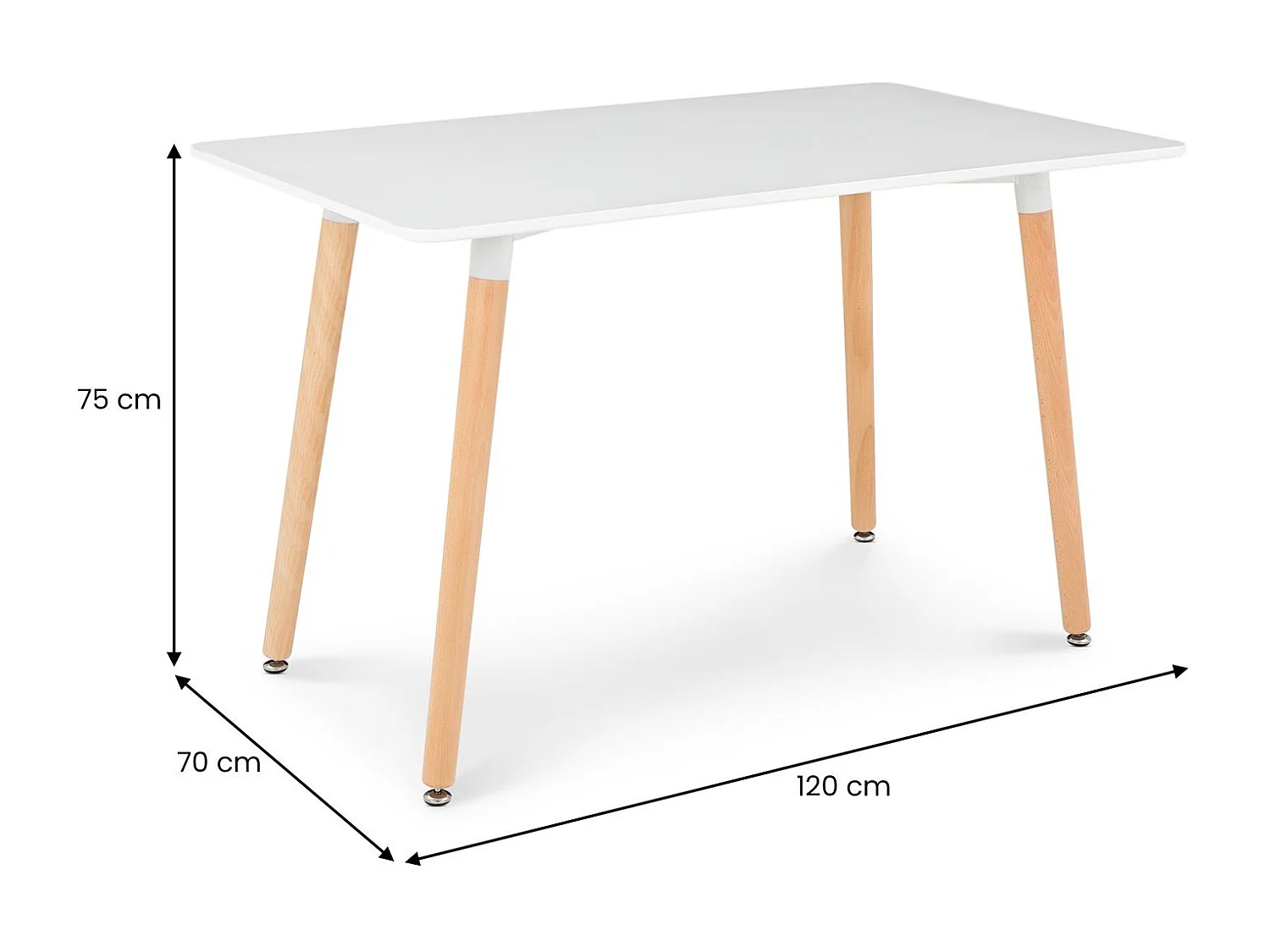 Ensemble Table et 4 Chaises SHANNON/RAVI Pour Salle à Manger, Longueur 120 cm, blanc, petite table à manger pour 4 personnes