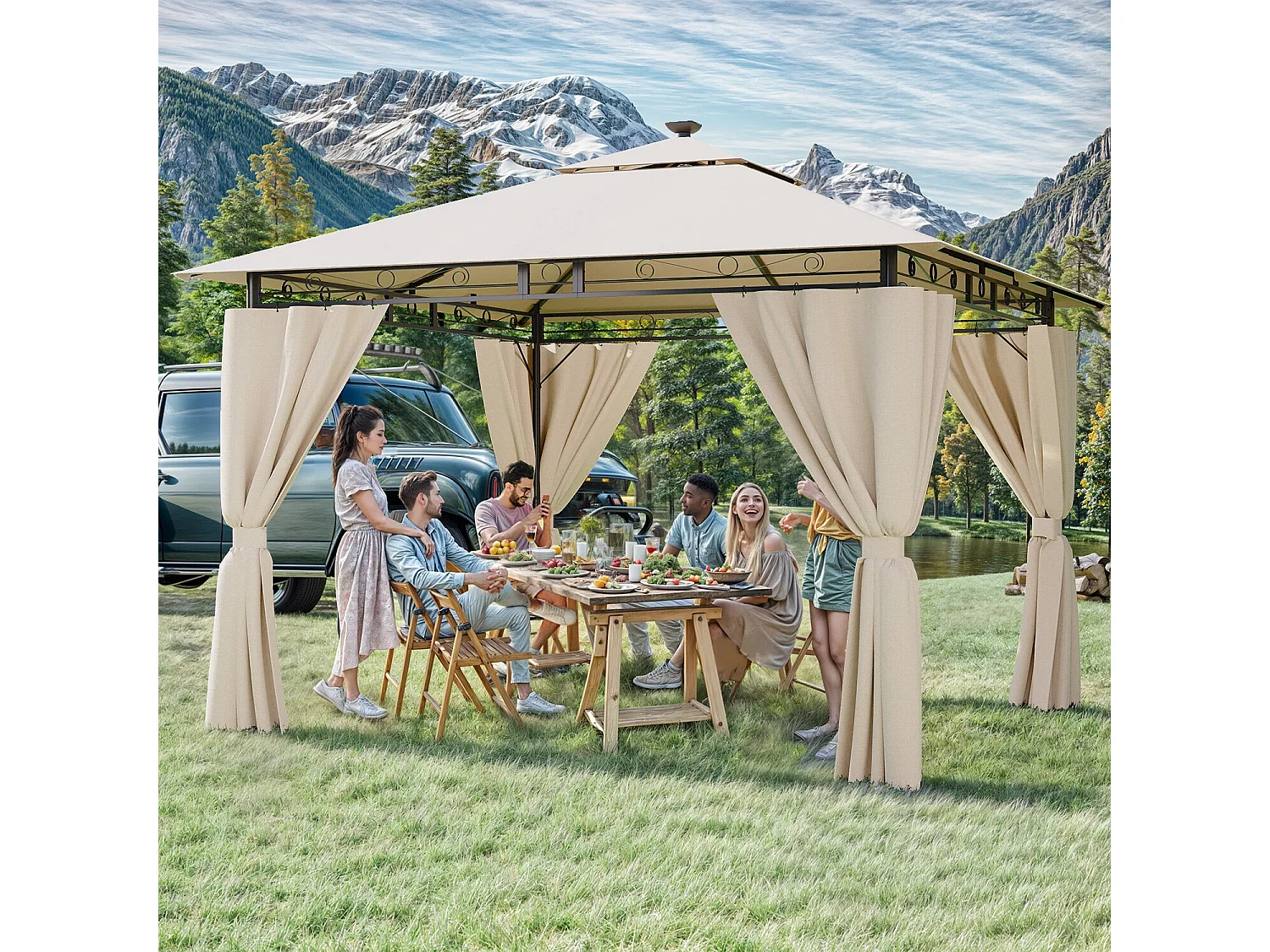 Pavillon imperméable, pavillon de jardin pop-up