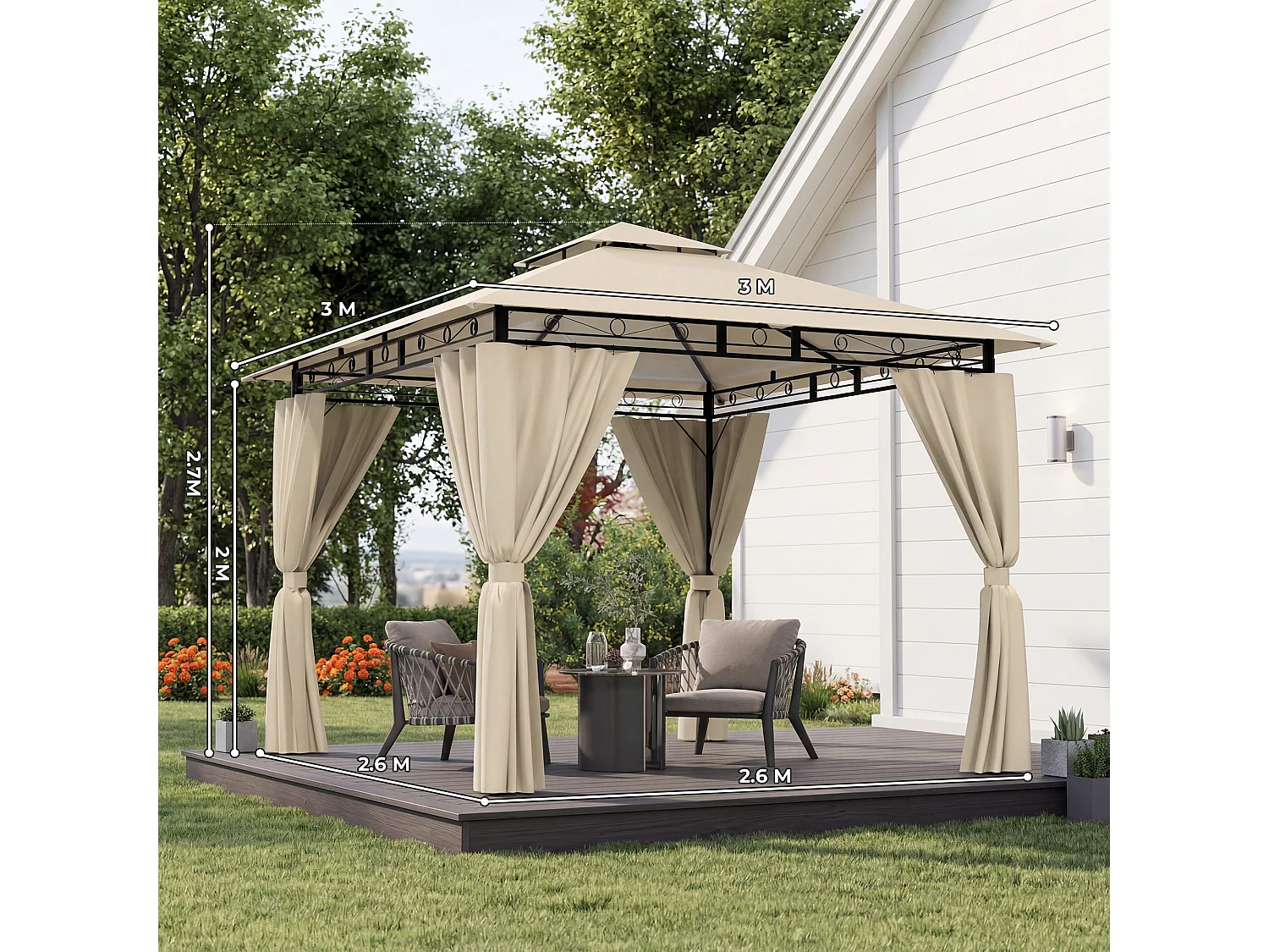 Pavillon imperméable, pavillon de jardin pop-up