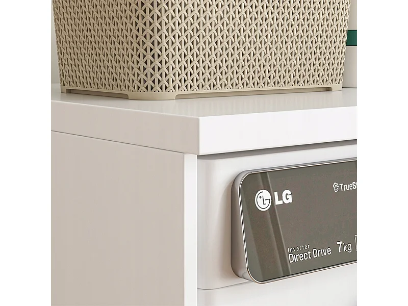 Armoire de salle de bain au-dessus de la machine à laver/sèche-linge, colonne, étagère, meuble encastré pour appareils électroménagers, blanc, 66 cm
