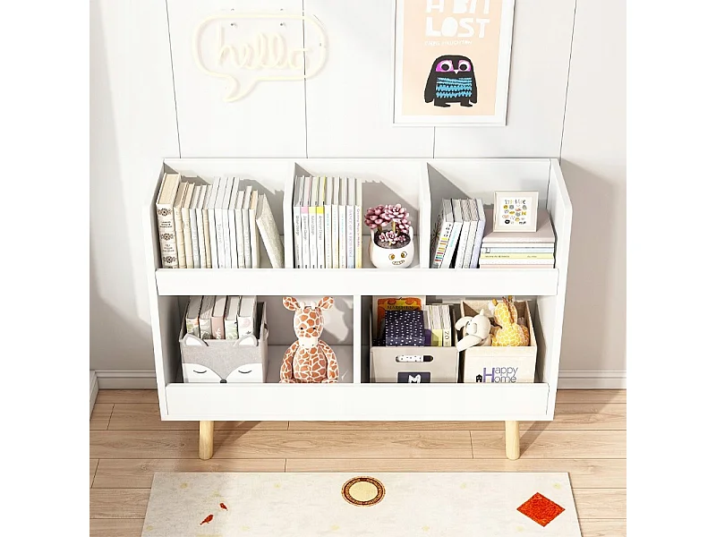 Regał na książki gazety dla dzieci szafka zabawki stojąca biblioteczka 80cm