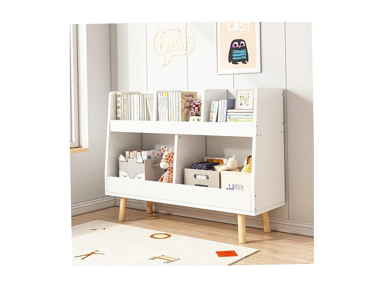 Regał na książki gazety dla dzieci szafka zabawki stojąca biblioteczka 80cm