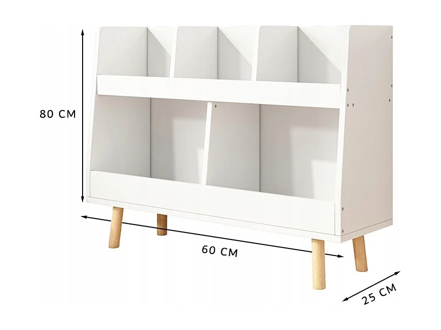 Regał na książki gazety dla dzieci szafka zabawki stojąca biblioteczka 80cm