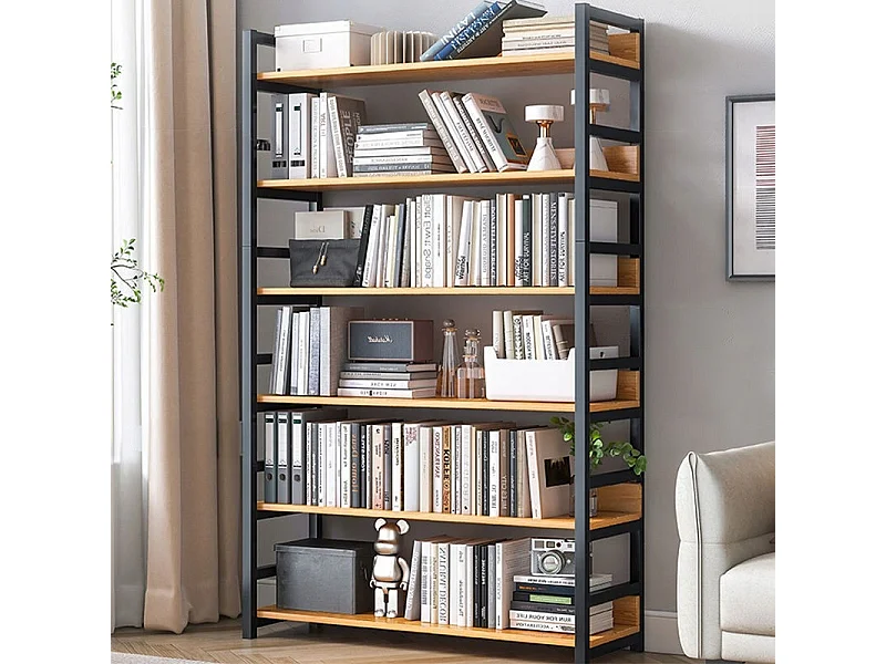 Regał na książki segregatory wysoki szafka loft metalowa styl industrialny