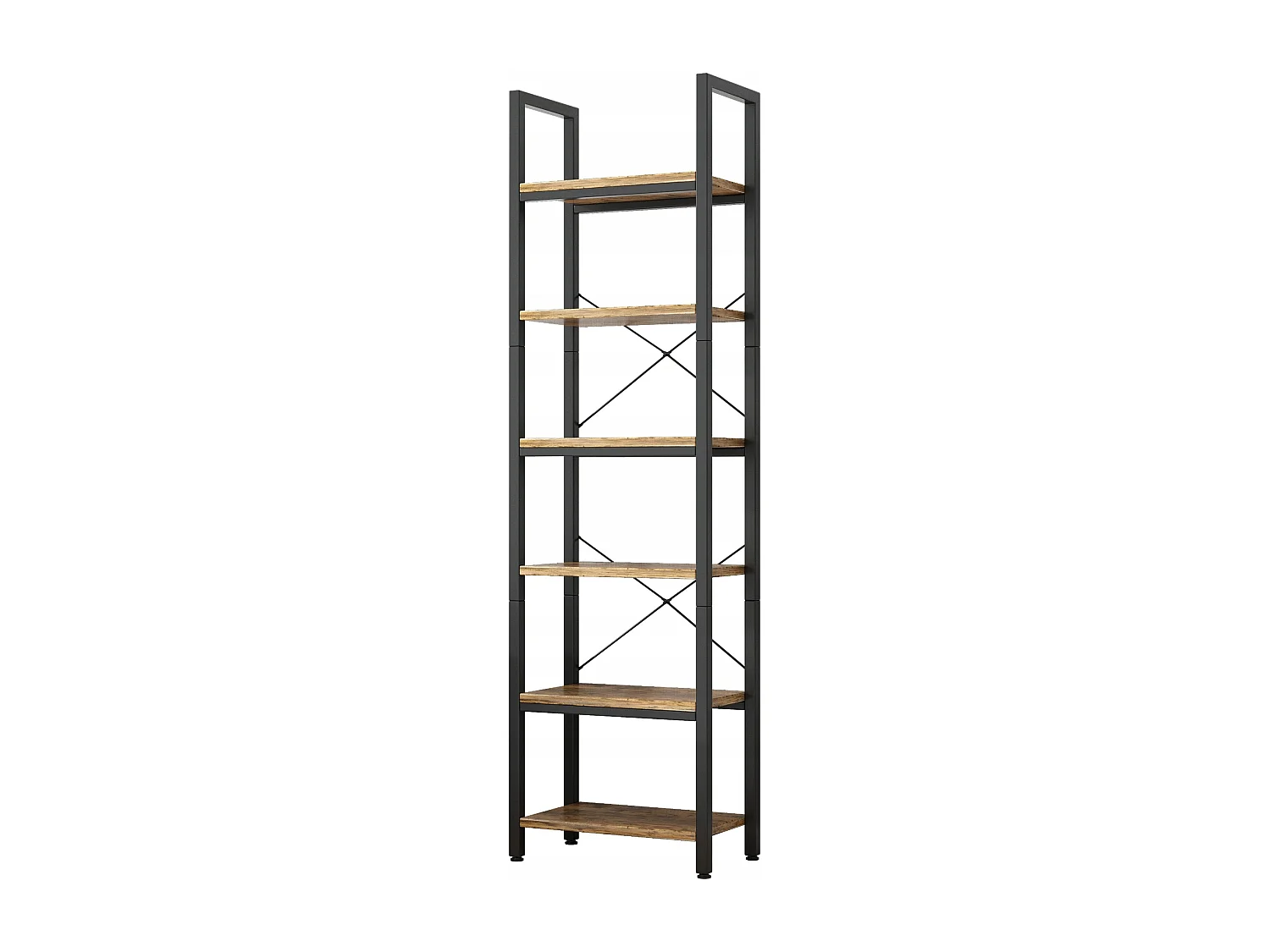 Étagère de bureau pour livres, bibliothèque haute, colonne industrielle vintage