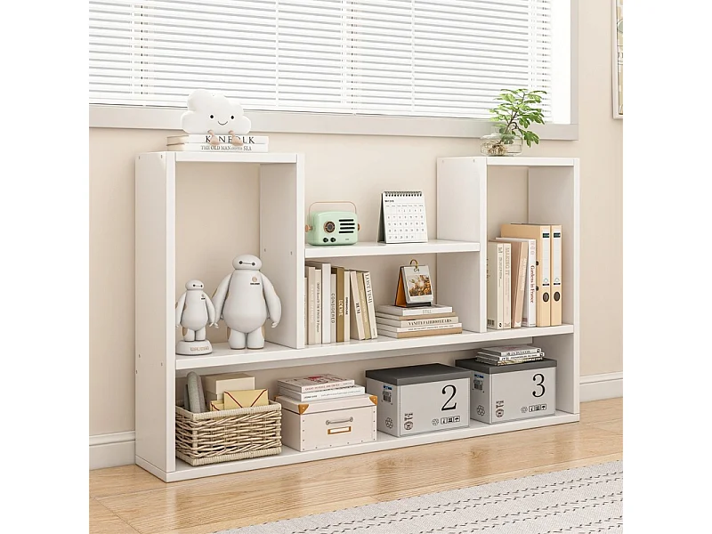 Weißes Regal, modernes Wandregal im Loft-Stil für Bücher, offenes Wohnzimmer, 100 cm