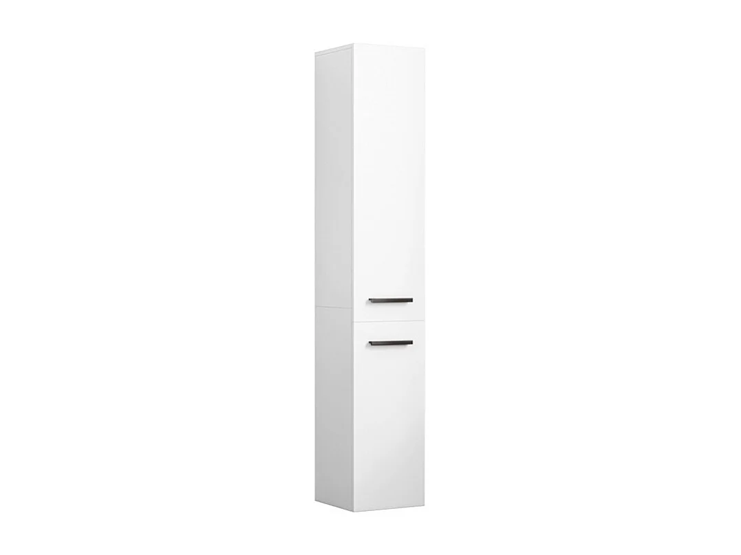 Étagère armoire blanche moderne sur pied colonne haute loft 2 portes 174 cm