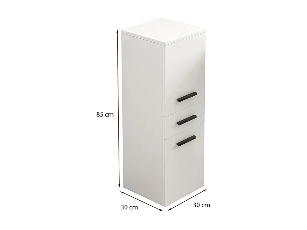 Estante de escritório com gaveta, 2 prateleiras, armário branco, livros, pastas, estilo loft, 85 cm