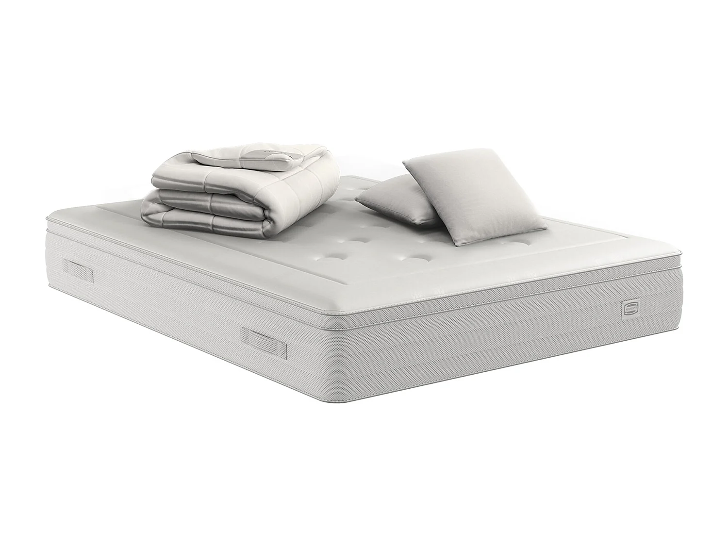 Matelas REFLEXION 160x200, ressort ensachés, ferme, H33 + 2 OREILLERS+COUETTE